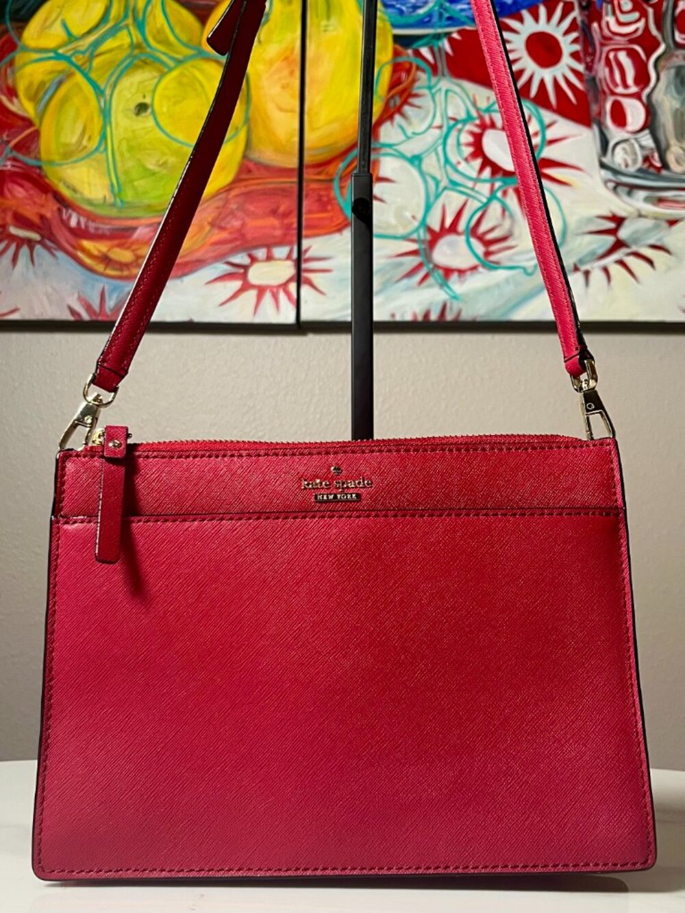 Kate Spade Saffiano Leather Crossbody Vintage COA + Dust Bag NWOT - Picture 2 of 16